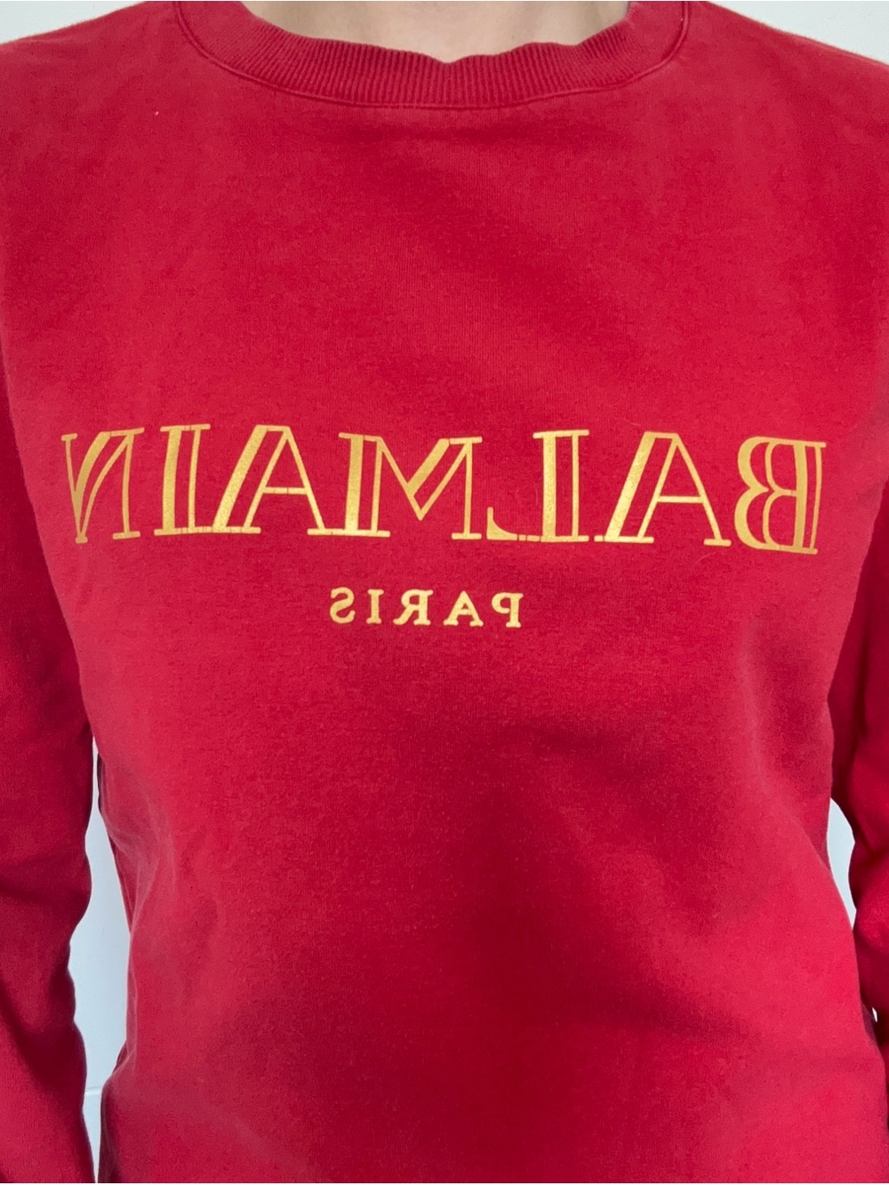 Balmain Paris Red Logo Sweatshirt - Picture 2 of 9